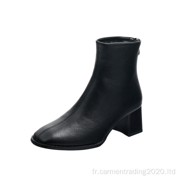 bottines demi talon en daim noir de bonne qualité